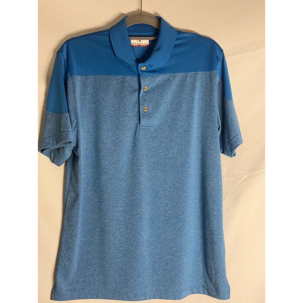 Grand Slam Shirt Men's Golf Polo Turquoise Blue Performance AirFlow Sz M